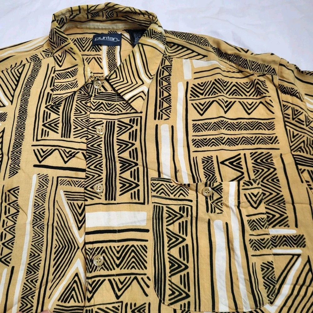 Puritan Men's Shirt‎ Short Sleeve Button-Up 